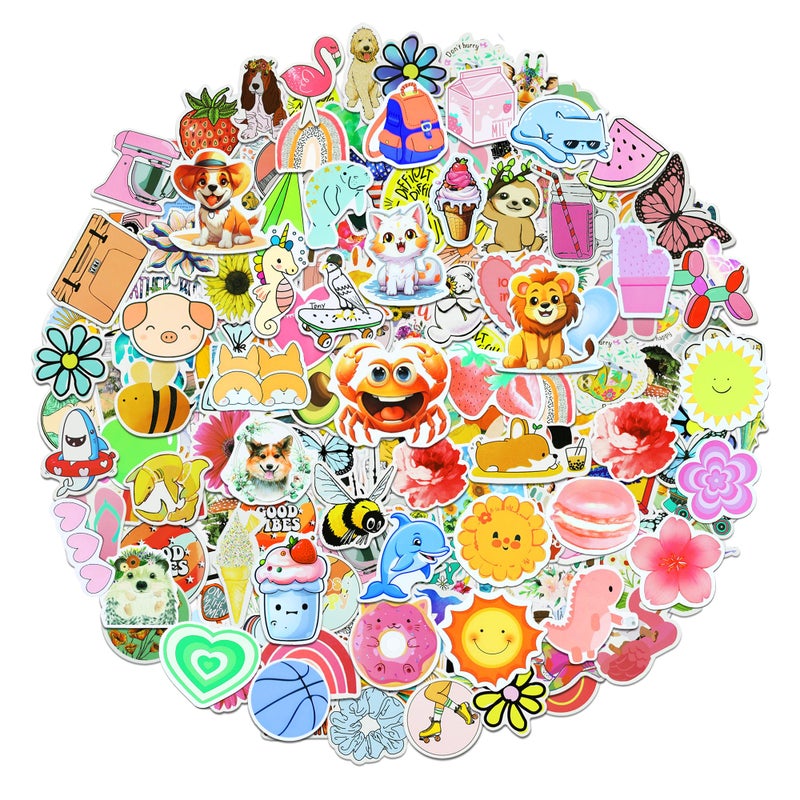 Eoaod 400Pcs Water Bottle Stickers for Kids  Cute Stickers for Water Bottles  Vinyl Waterproof Stickers Aesthetic Laptop Sticker Pack Skateboard Stickers for Kids Teens Girls (Cute-400pcs) - Image 1